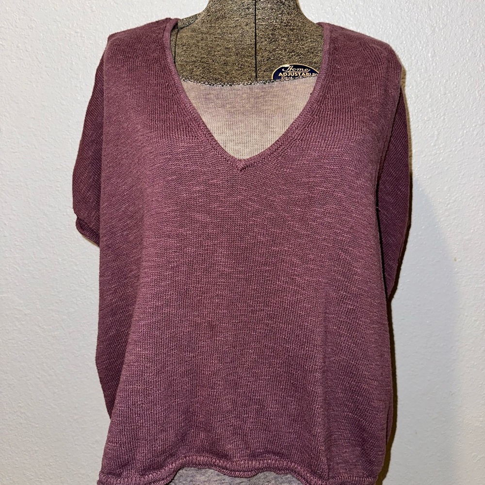 Madewell Women's Mauve V-Neck Dolman Top XXL